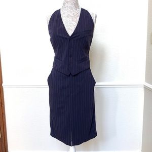 Jean Paul Gaultier | FEMME Blue Pinstripe Dress in Size 8